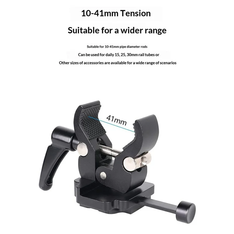 LB16 Aluminum Alloy Camera Clamp V-Lock Mount Quick Release Adapter for V-Port Battery Plate - Black