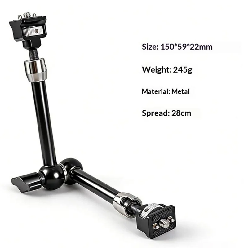X059 11 Inch Magic Arm Camera Monitor Mount Articulating Arm Holder DSLR Camera Accessories - Black