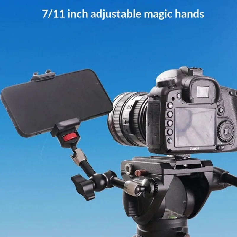 C118 7 Inch Adjustable Magic Arm Dual Ball Head Mount for Camera Phone Microphone Tripod Live Streaming Accessories