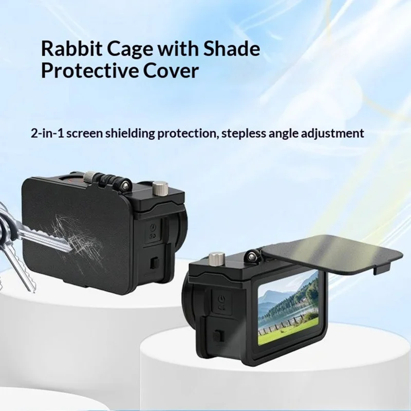 915609-11 Extension Frame Sunshade Camera Protective Case for DJI Osmo Action 6 Anti-Scratch Cover Protector with Lens Cap