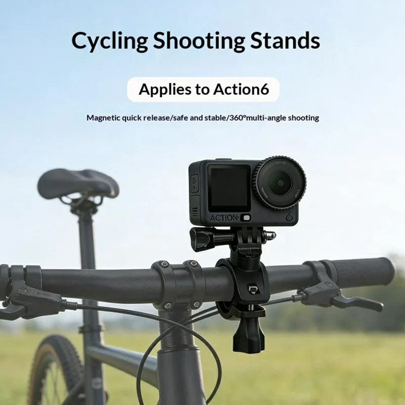 913274 Bicycle Mount for DJI OSMO Action 6 360 Degree Adjustable Cycling Shooting Camera Holder Stand