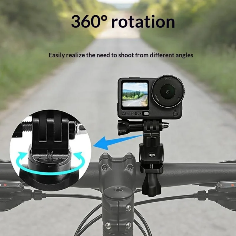 913274 Bicycle Mount for DJI OSMO Action 6 360 Degree Adjustable Cycling Shooting Camera Holder Stand