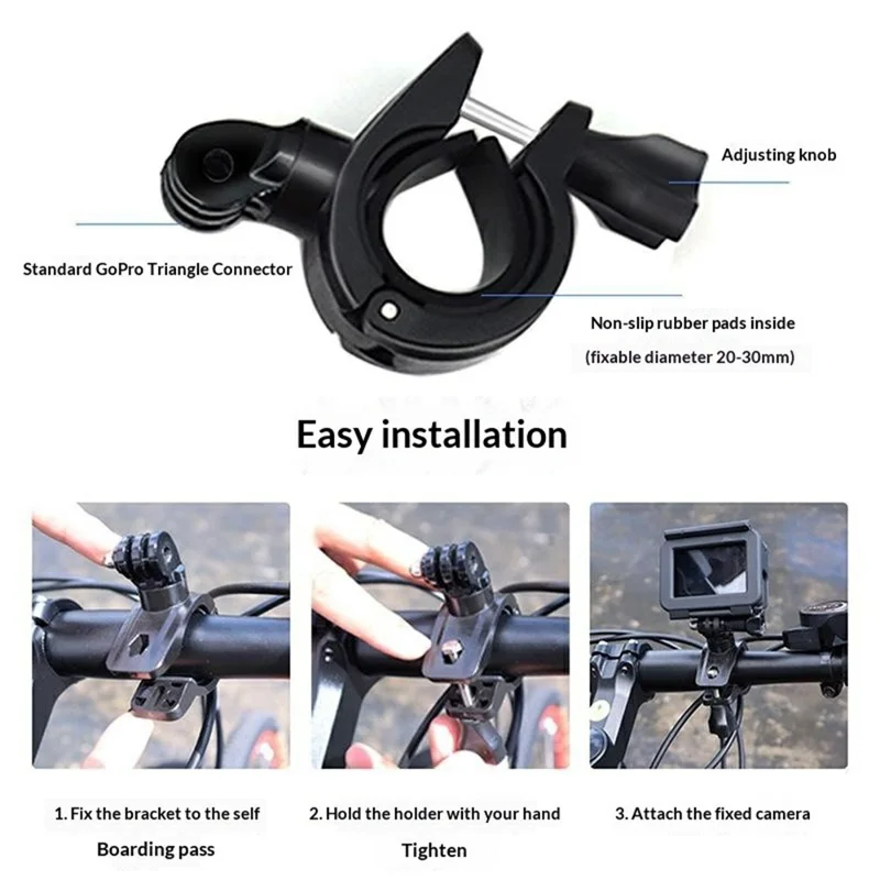 913274 Bicycle Mount for DJI OSMO Action 6 360 Degree Adjustable Cycling Shooting Camera Holder Stand