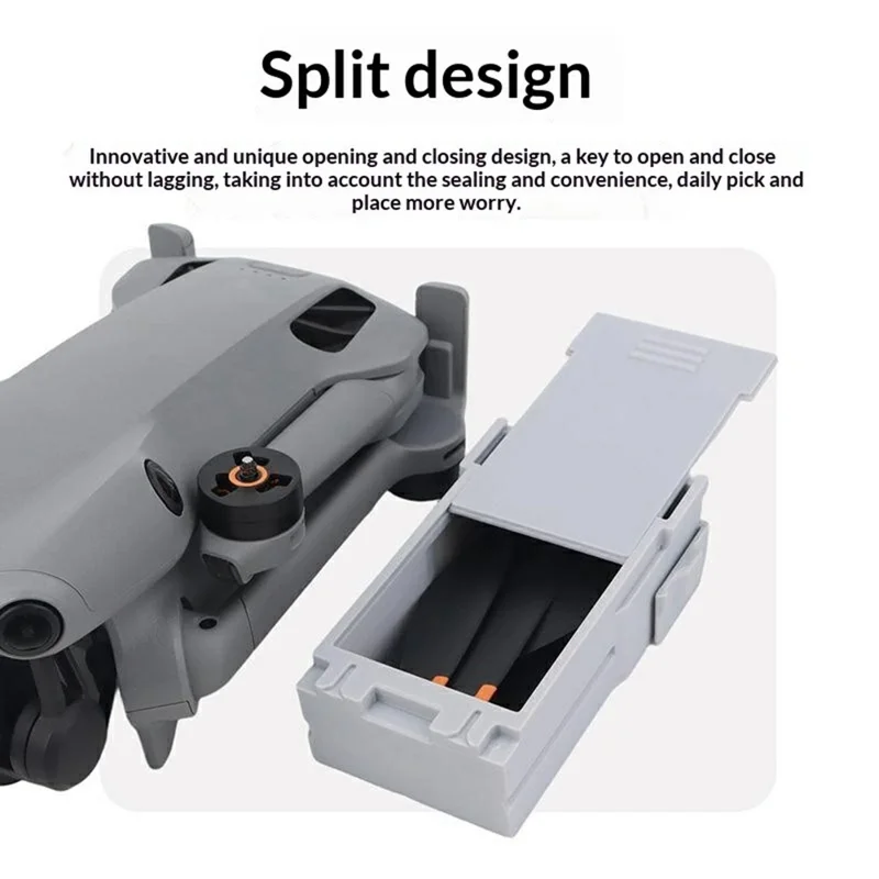 915708 Battery-Shaped Propeller Storage Box for DJI Mini 5 Pro Shockproof Anti-Drop Propeller Blades Protective Case - Grey