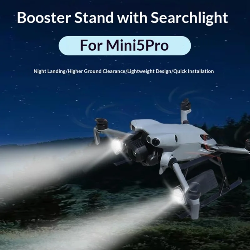 915358 Pour DJI Mini 5 Pro Pieds d'Extension de Train d'Atterrissage avec Projecteur LED Support Léger surélevé et Protecteur