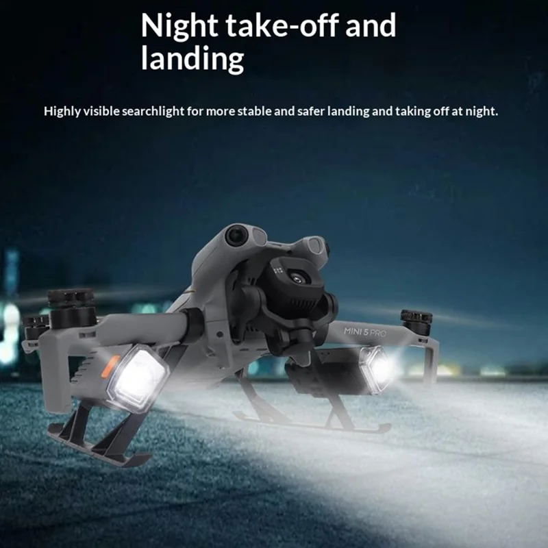 915358 Pour DJI Mini 5 Pro Pieds d'Extension de Train d'Atterrissage avec Projecteur LED Support Léger surélevé et Protecteur