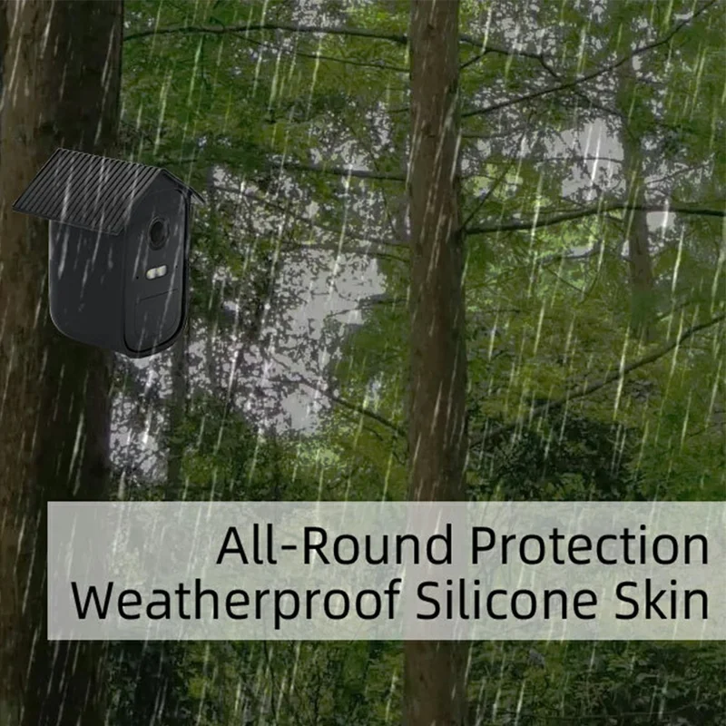 Silicone Protective Case for Eufy Security eufyCam 2C Weatherproof Shockproof Anti-Dust Smart Security Camera Protective Cover - Black