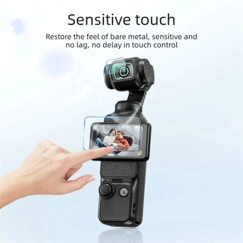 3 sæt til DJI Osmo Pocket 4, kamera-skærmværn af hærdet glas, anti-skrab skærm- og linseskytte - transparent