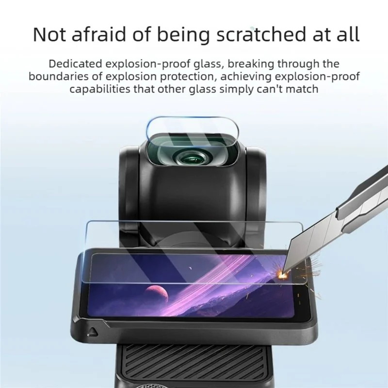 3 sæt til DJI Osmo Pocket 4, kamera-skærmværn af hærdet glas, anti-skrab skærm- og linseskytte - transparent