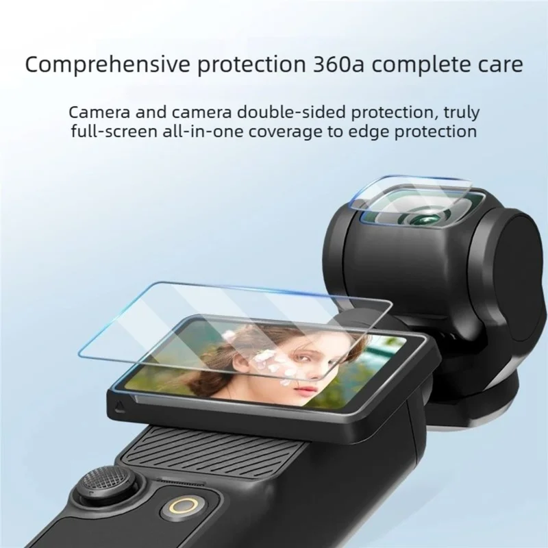 3 sæt til DJI Osmo Pocket 4 AR anti-refleks forstærket glas skærmprotector skærm + objektivfilm - transparent