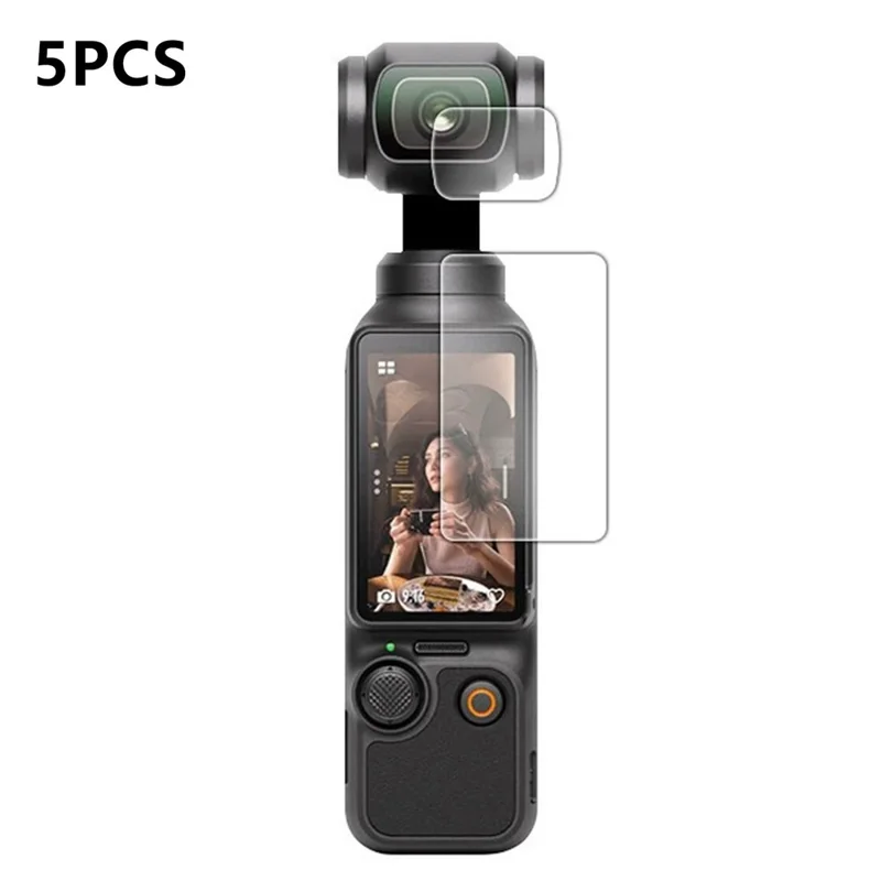 5 Sets For DJI Osmo Pocket 4 Hydrogel Film High Definition Soft PET Screen Protector Camera Screen + Lens Film - Transparent