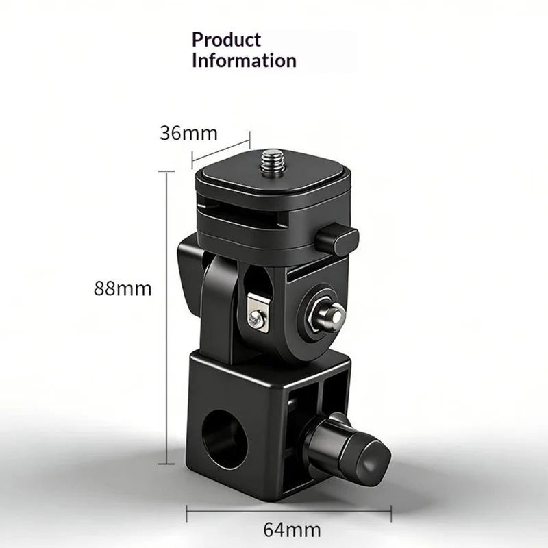 Y079 180 Degree Rotating Light Stand Adapter Bracket 1 / 4 Screw Cold Shoe Quick Release Mount for Camera Phone Fill Light