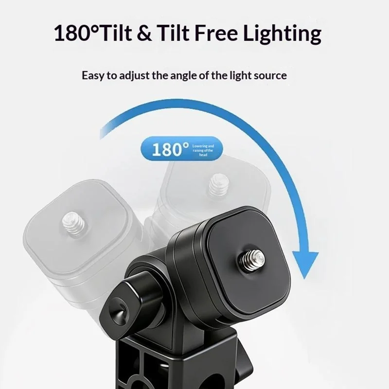 Y079 180 Degree Rotating Light Stand Adapter Bracket 1 / 4 Screw Cold Shoe Quick Release Mount for Camera Phone Fill Light