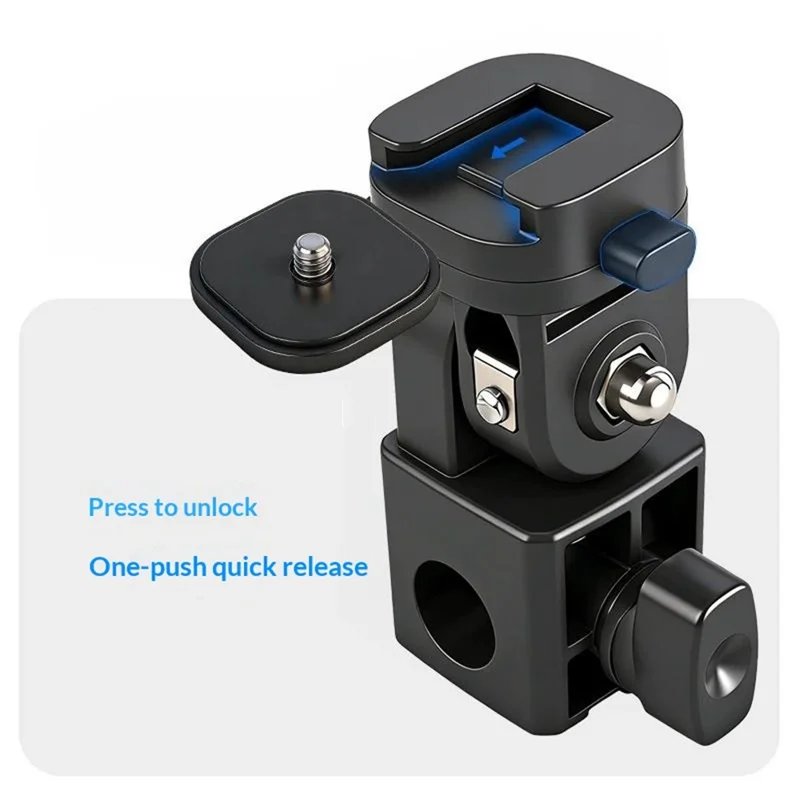 Y079 180 Degree Rotating Light Stand Adapter Bracket 1 / 4 Screw Cold Shoe Quick Release Mount for Camera Phone Fill Light