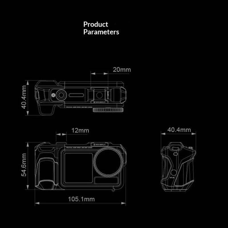 DJ-5 skyddande fodral i aluminiumlegering till DJI Osmo Action 3 / 4 / 5 Pro burram, skyddande hylsa till actionkamera - Grå