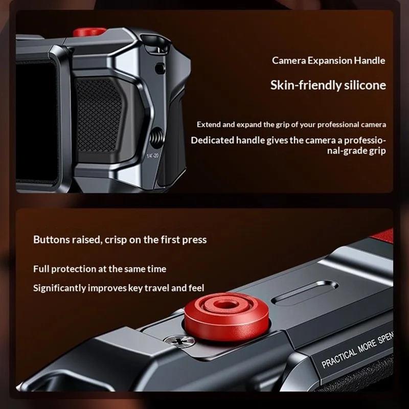 DJ-5 skyddande fodral i aluminiumlegering till DJI Osmo Action 3 / 4 / 5 Pro burram, skyddande hylsa till actionkamera - Grå