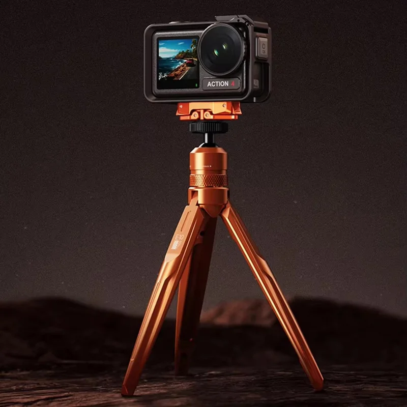 DJ-7 Magnetischer Action-Kamera-Montageadapter für DJI Osmo Action, faltbarer Verbinder, Schnellwechselplatte mit 1/4 Zoll Gewinde – Orange
