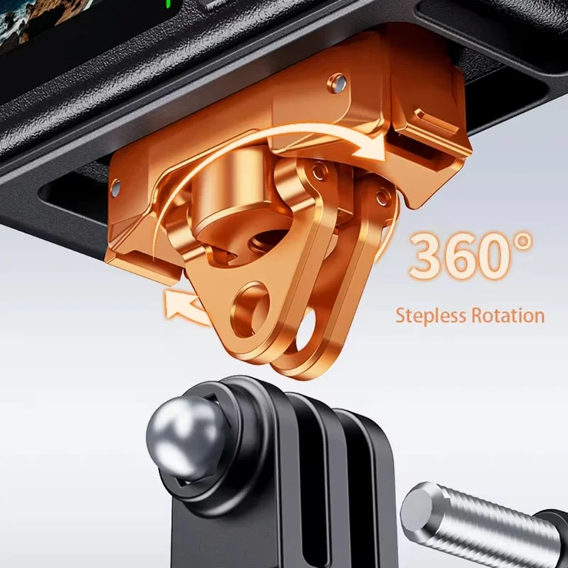 DJ-7 Magnetischer Action-Kamera-Montageadapter für DJI Osmo Action, faltbarer Verbinder, Schnellwechselplatte mit 1/4 Zoll Gewinde – Orange