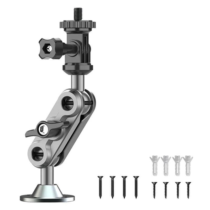 Soporte para Monitor de Cámara, Soporte de Pared y Techo con Doble Cabeza Esférica, Interfaz 1/4, Soporte Ajustable Giratorio