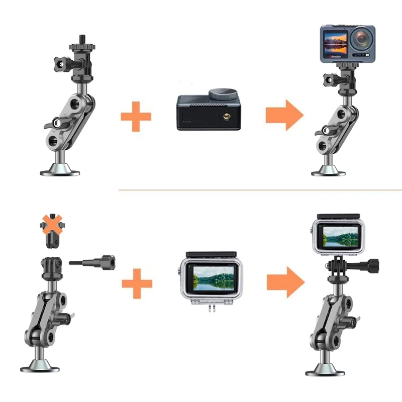 Soporte para Monitor de Cámara, Soporte de Pared y Techo con Doble Cabeza Esférica, Interfaz 1/4, Soporte Ajustable Giratorio
