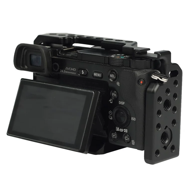 Adai Para Sony A6 SLR Capa Cage Aluminio Aluminio Aluminio Sapa de Alumento 1 / 4 Marco de Expansión Del Orificio Del Tornillo