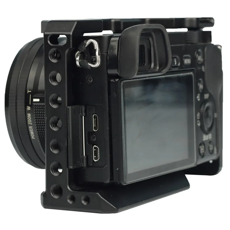 Adai Para Sony A6 SLR Capa Cage Aluminio Aluminio Aluminio Sapa de Alumento 1 / 4 Marco de Expansión Del Orificio Del Tornillo