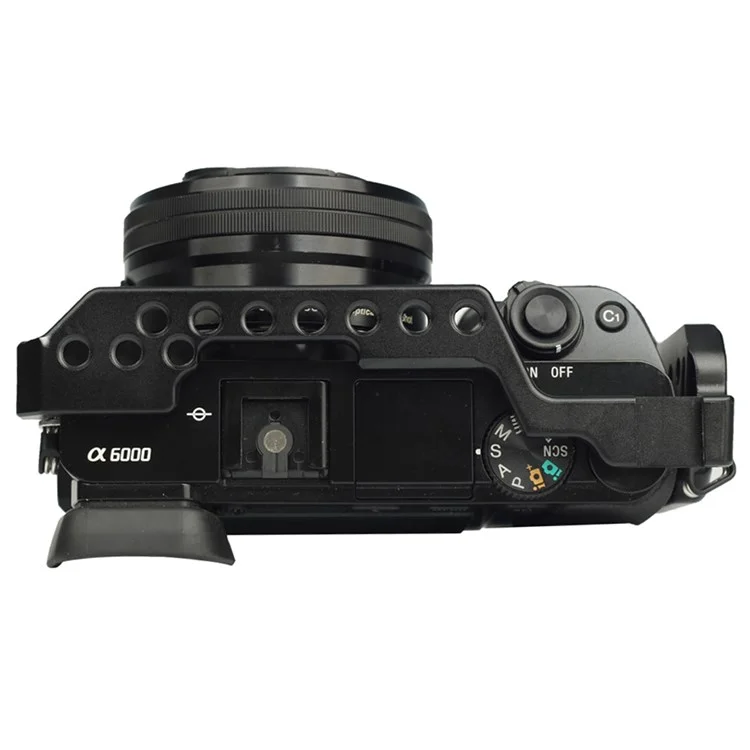 Adai Para Sony A6 SLR Capa Cage Aluminio Aluminio Aluminio Sapa de Alumento 1 / 4 Marco de Expansión Del Orificio Del Tornillo