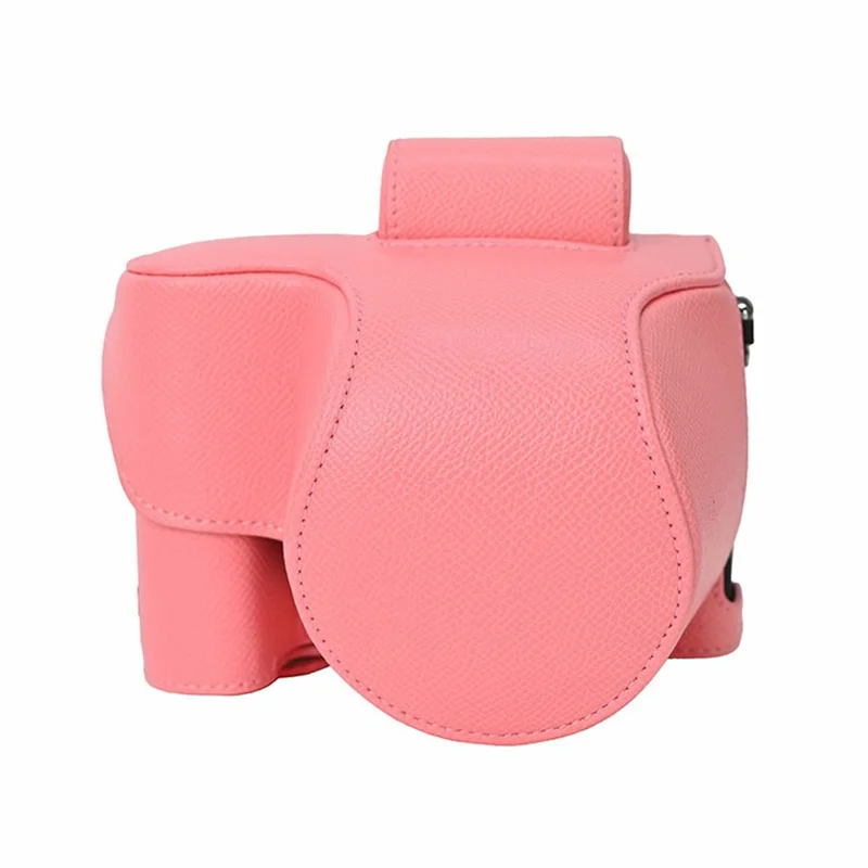 For Nikon Z 50 II Camera Case Palm Texture PU Leather Full Body Protective Cover with Small Circular Pouch - Pink