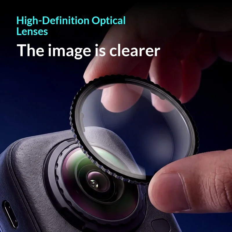 1 Par de Proteções para Lentes de Câmera para Insta360 X6, Proteção para Lentes com Alta Transparência e Revestimento Multicamada em PC + Vidro