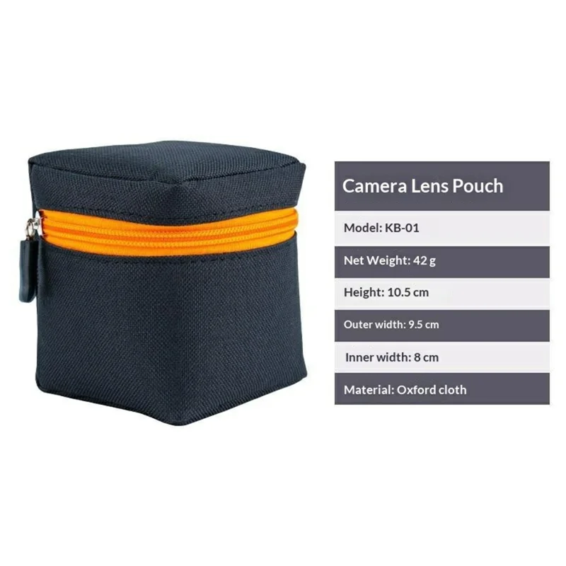KB-01 Oxford Cloth Camera Lens Pouch Impact-Resistant Protective Case for DSLR Camera Lens Storage