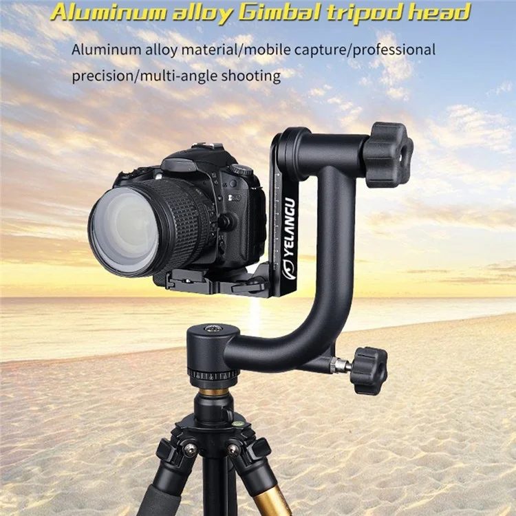 Yelangu A17 360 Degrés à Échelle Horizontale en Aluminium Caméra Caméra Standard de Connexion Stabilisateur de Cardan
