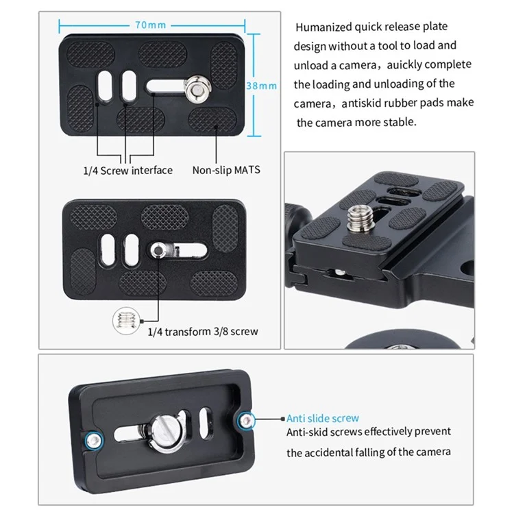 Yelangu A17 360 Degrés à Échelle Horizontale en Aluminium Caméra Caméra Standard de Connexion Stabilisateur de Cardan