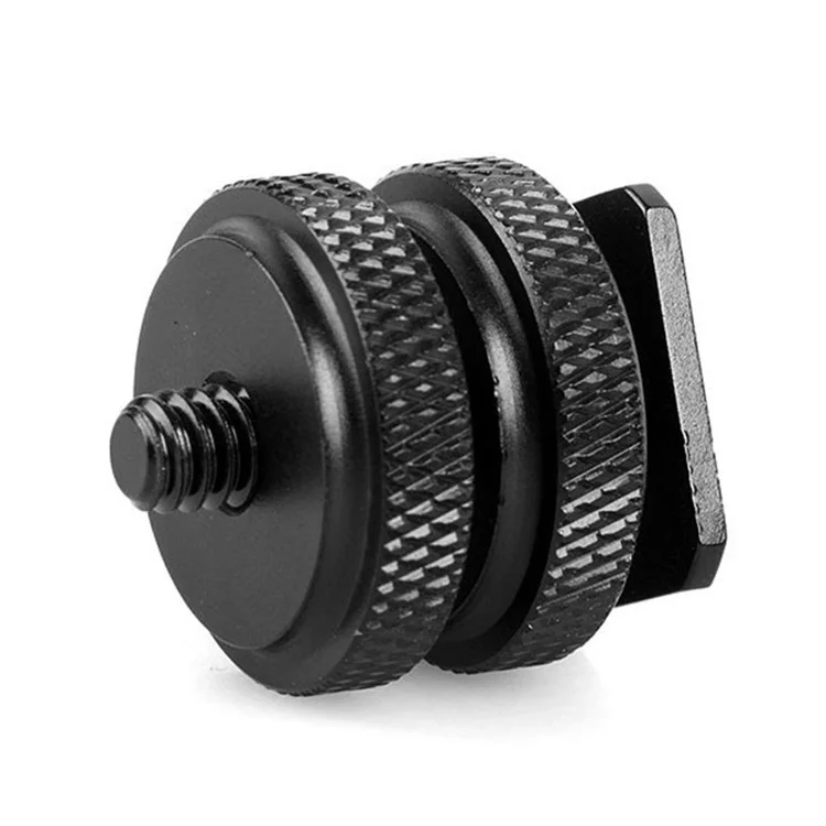 1 / 4" Double Nut Hot Shoe Adapter Camera Tripod Flashlight Bracket Mount Adapter Screw Top and Bottom Locking Connector Camera Acessórios