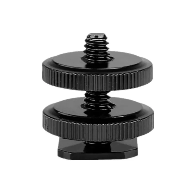 1 / 4" Double Nut Hot Shoe Adapter Camera Tripod Flashlight Bracket Mount Adapter Screw Top and Bottom Locking Connector Camera Acessórios