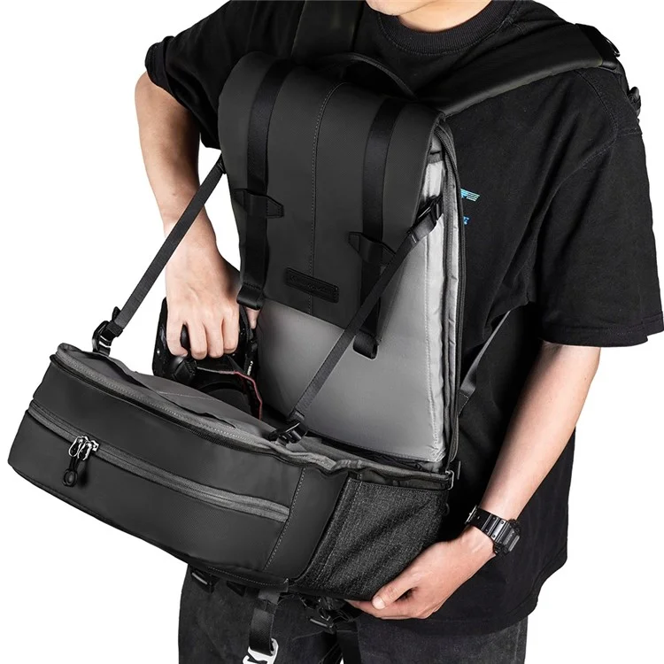 K&F CONCEPT KF13.087AV5 Leichter Kamera-Rucksack Multifunktions-Schultertasche Wasserdicht Große Kapazität Regenhülle 15,6 Zoll Laptop-Rucksack