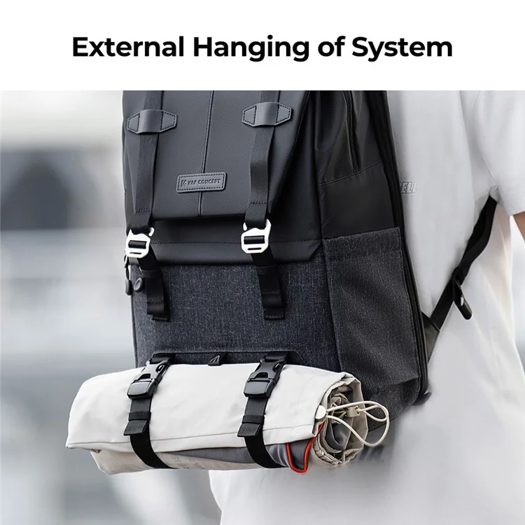 K&F CONCEPT KF13.087AV5 Leichter Kamera-Rucksack Multifunktions-Schultertasche Wasserdicht Große Kapazität Regenhülle 15,6 Zoll Laptop-Rucksack