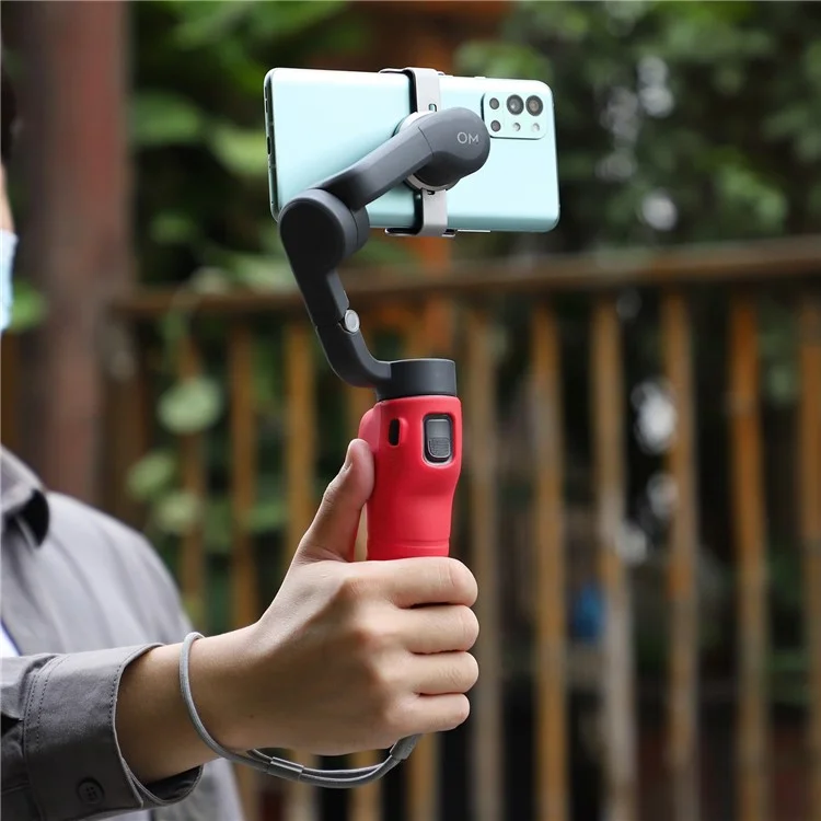 SUNNYLIFE OM6-BHT515 For DJI Osmo Mobile 6 Protective Case Anti-shake Phone Gimbal Silicone Anti-scratch Anti-dust Sleeve - Red