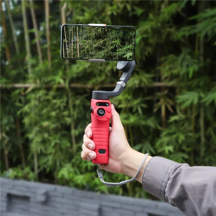 SUNNYLIFE OM6-BHT515 For DJI Osmo Mobile 6 Protective Case Anti-shake Phone Gimbal Silicone Anti-scratch Anti-dust Sleeve - Red