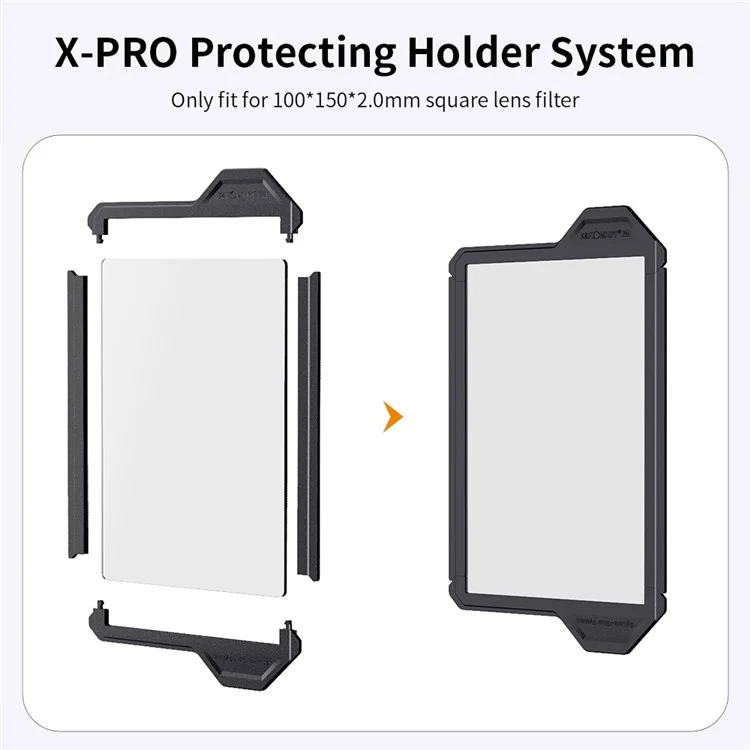 K&F CONCEPT KF31.039 2PCS Nano-X Pro 100x150mm Cadre de filtre carré de protection pour accessoires d'objectif de caméra