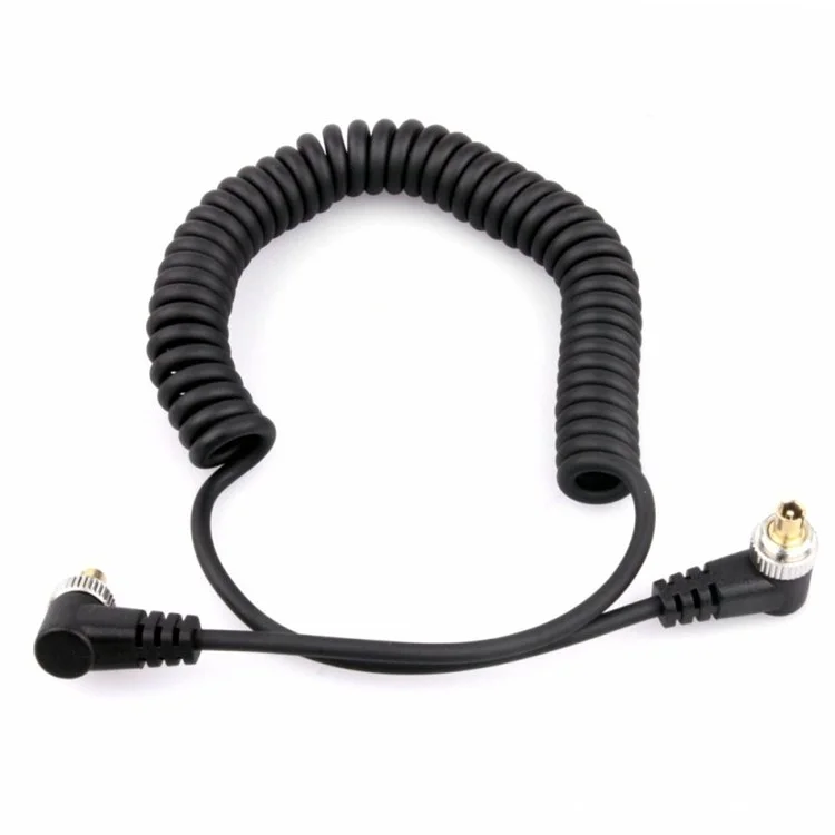BY-110 Cable de sincronización de 30-100cm Spring Macho a Macho PC a PC para flash Speedlite