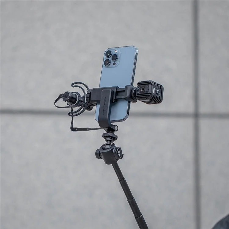 PGYTECH P-CG-140 Portable Phone Holder Clip with Dual Cold Shoe Mount for Live Streaming Video Recording