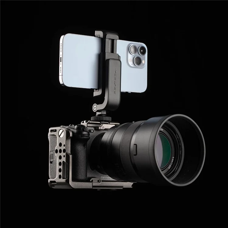 PGYTECH P-CG-140 Portable Phone Holder Clip with Dual Cold Shoe Mount for Live Streaming Video Recording
