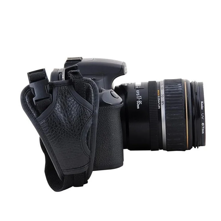 Camera Hand Strap PU Leather Secure Camera Grip Padded Anti-slip Camera Wrist Strap for DSLR SLR Cameras