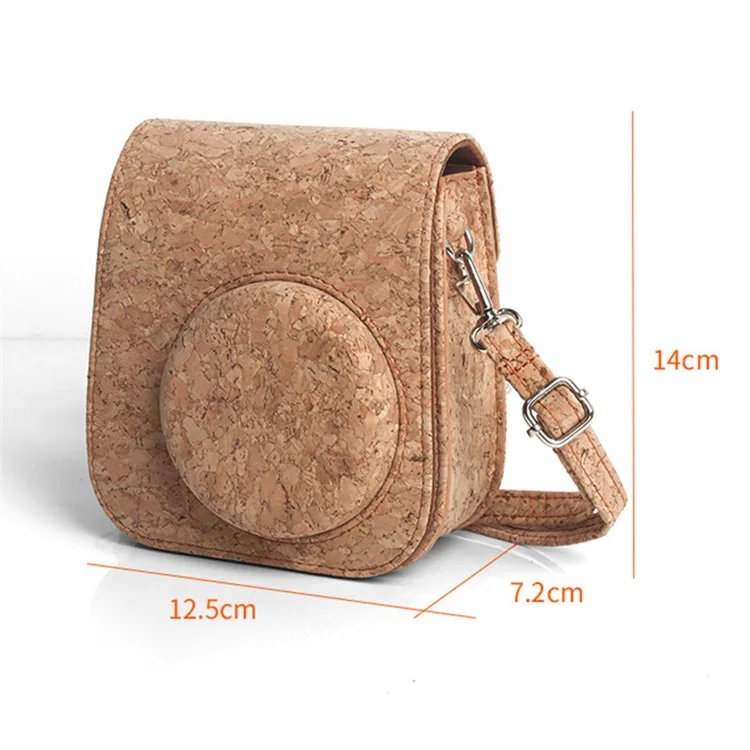 Para Fujifilm Instax Mini 11 Camera Storage Bag Cork Carrying Case Protection Sleeve Shoulder Bag