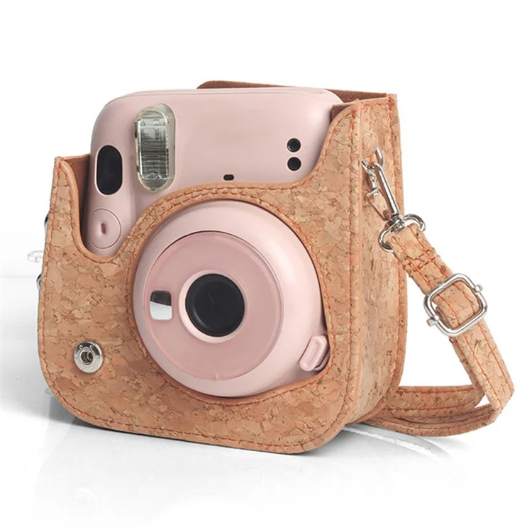 Para Fujifilm Instax Mini 11 Camera Storage Bag Cork Carrying Case Protection Sleeve Shoulder Bag