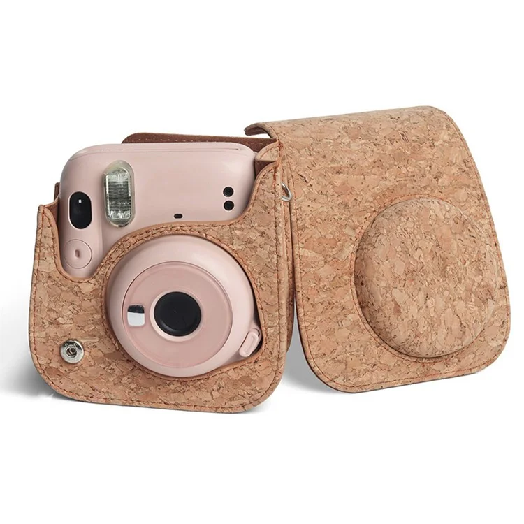 Para Fujifilm Instax Mini 11 Camera Storage Bag Cork Carrying Case Protection Sleeve Shoulder Bag