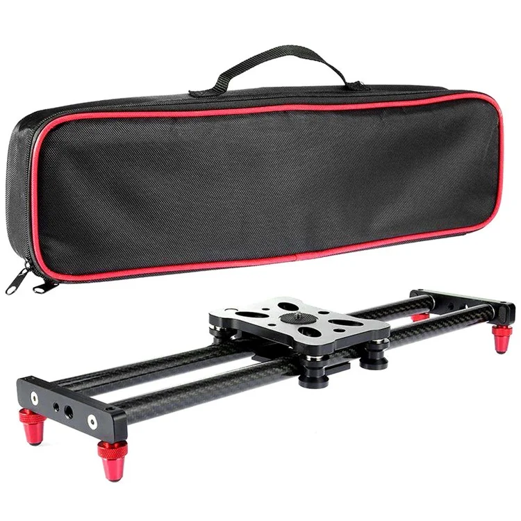 40-CF-SL Dolly Camera Slider 40cm Carbon Fiber Camera Track Stabilizer Rail for DSLR, Mobile Phone, with Bag