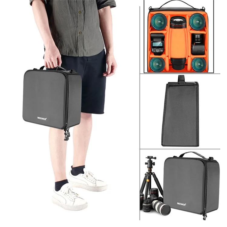 NEEWER NW-980 30x30x17CM Flexible Partition SLR Camera Storage Bag DSLR Shockproof Inside Padded Handbag