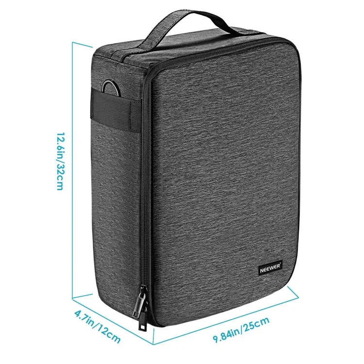 NEEWER NW-747 Sac de Rangement Numérique pour Objectif d'Appareil Photo Reflex Étanche en Nylon avec Bandoulière