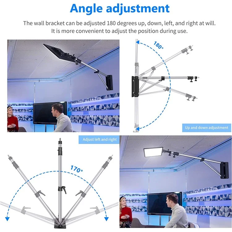 Neewer NW-89789 Dreieck Wandmontage Boom Arm Für Fotostudio Video Light Softbox Regenschirm Reflektor - Silber